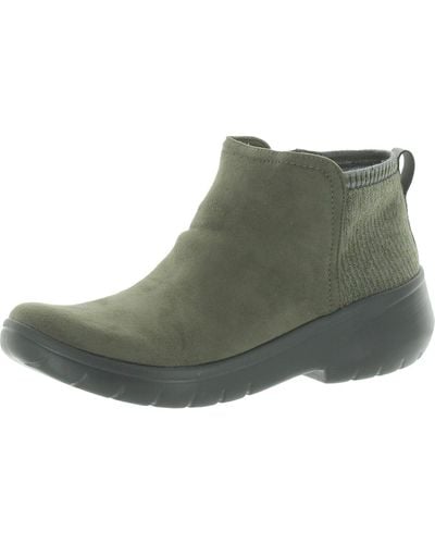 Bzees Karma Faux Suede Ankle Booties - Green