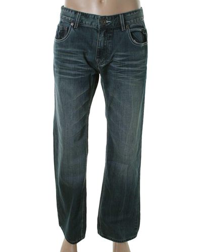 INC Barcelona Relaxed Fit Low Rise Straight Leg Jeans - Blue