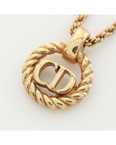 Dior Cd Logo Necklace Gp Gold - Metallic