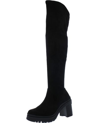 BarIII Fernn Faux Leather Tall Over-the-knee Boots - Black
