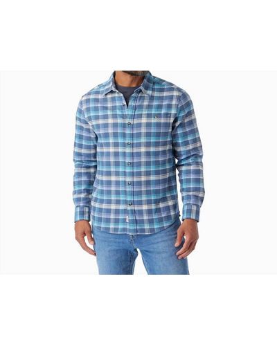 Fair Harbor Seaside Lightweight Flannel Shirt - Blue