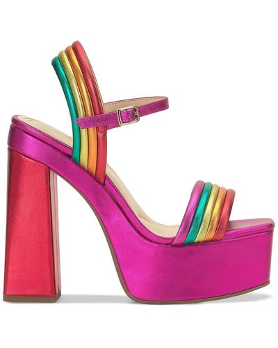 Jessica Simpson Bautista Metallic Rainbow Platform Sandals - Pink