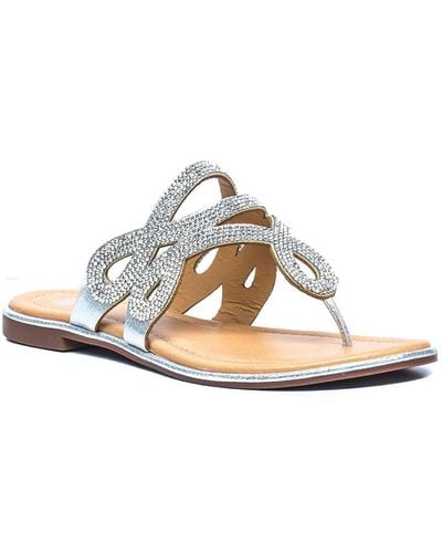 Gc Shoes Amelia Leather Thong Flat Sandals - White