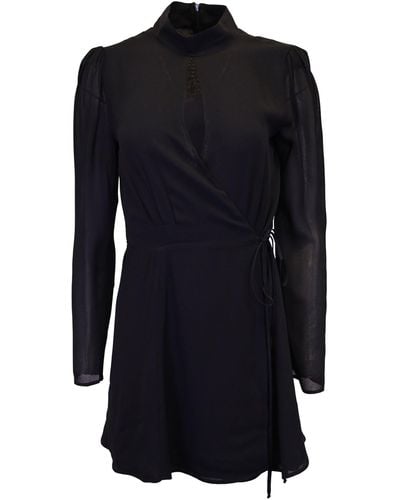 Reformation Long Sleeve Wrap Style Dress - Blue