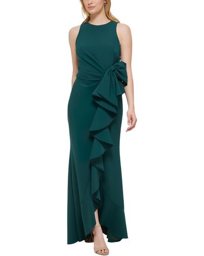 Eliza J Ruffles Long Evening Dress - Green