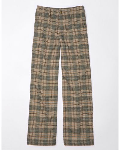 American Eagle Outfitters Ae Super High-waisted baggy Wide-leg Trouser - Natural