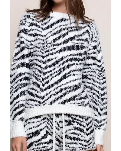 Pol Fuzzy Zebra Sweatshirt - Black