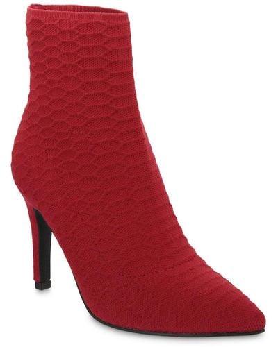 MIA Mckinley Knit Ankle Sock Boot - Red