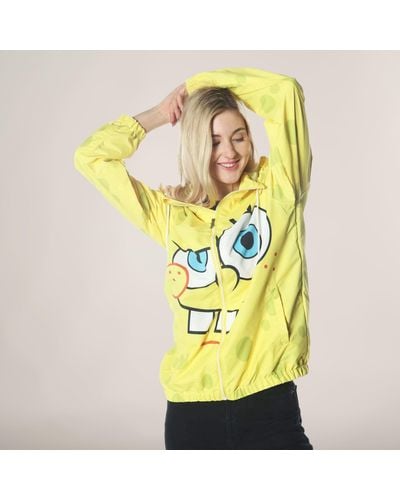 Members Only Spongebob Windbreaker Oversized Jacket - Yellow