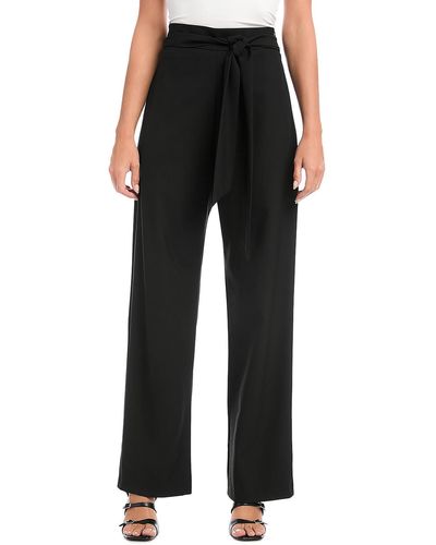 Karen Kane High Rise Business Paperbag Pants - Black