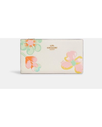 COACH Slim Zip Wallet With Dreamy Land Floral Print - Multicolor