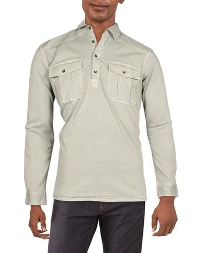 INC Popover Regular Fit Button-down Shirt - Blue