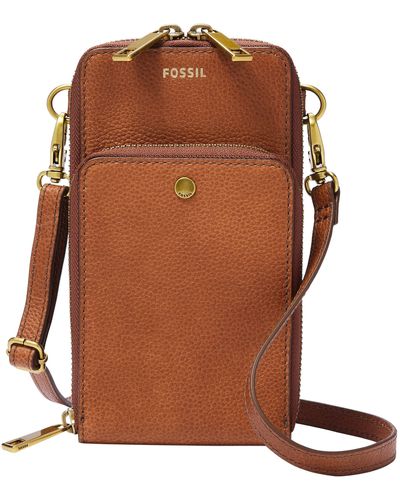 Fossil Sofia Leather Phone Case - Brown