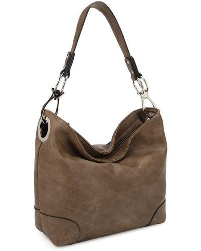 MKF Collection by Mia K Emily Soft Vegan Leather Hobo Handbag - Brown
