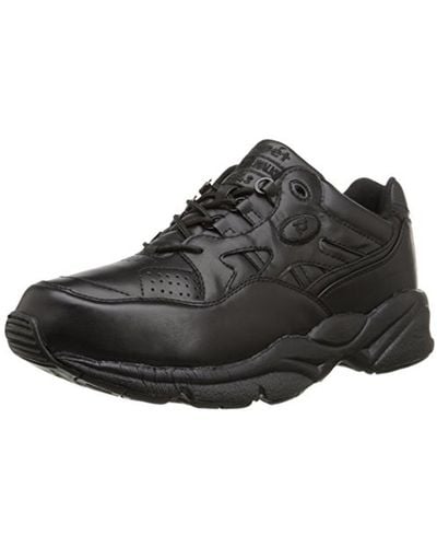 Propet Stability Walker Perforated Slip Resistant Walking Shoes - Black