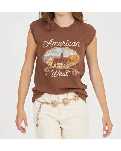 Girl Dangerous American West Graphic Tank - Brown