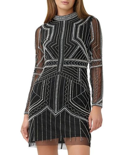 Aidan By Aidan Mattox S Polyester Cocktail And Party Dress - Black