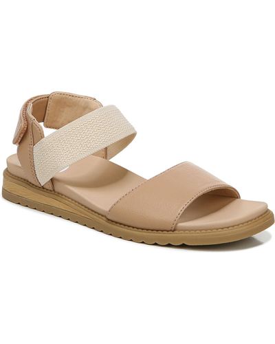 Dr. Scholls Island Life Faux Leather Ankle Strap Slingback Sandals - Natural