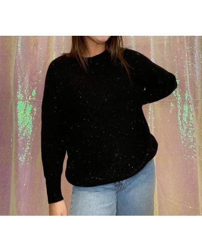 Dex Starry Night Crew Neck Tunic Sweater In Black