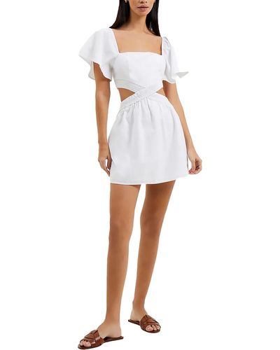 French Connection Cut-out Short Mini Dress - White