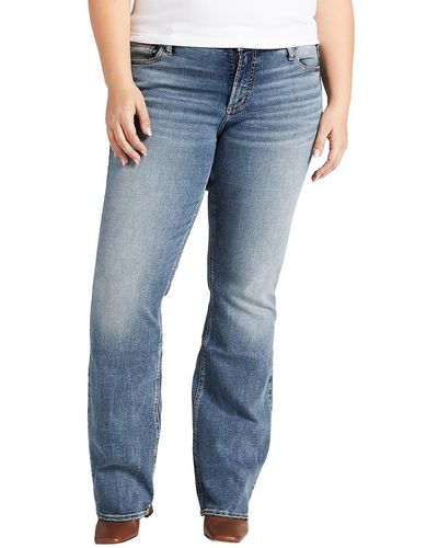 Silver Jeans Co. Plus Elyse Curvy Fit Slim Bootcut Jeans - Blue