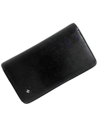 Chanel Camélia Leather Wallet (pre-owned) - Black