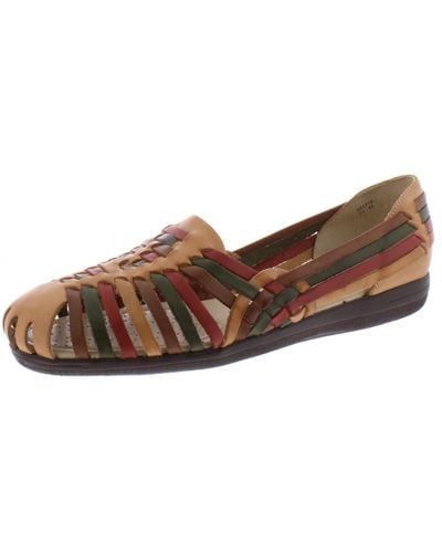 Softspots Trinidad Leather Slip On Huarache Sandals - Brown