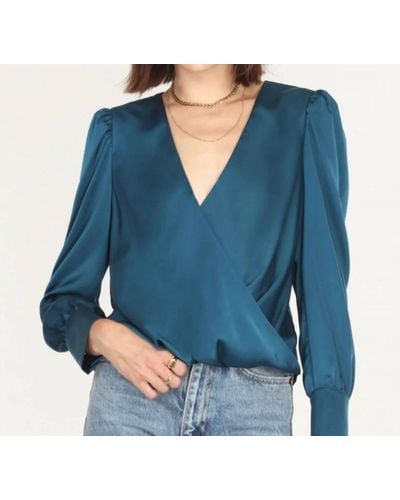 Greylin Wrap Front Top Top - Blue