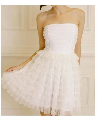 Storia Carrie Tulle Strapless Dress - Natural