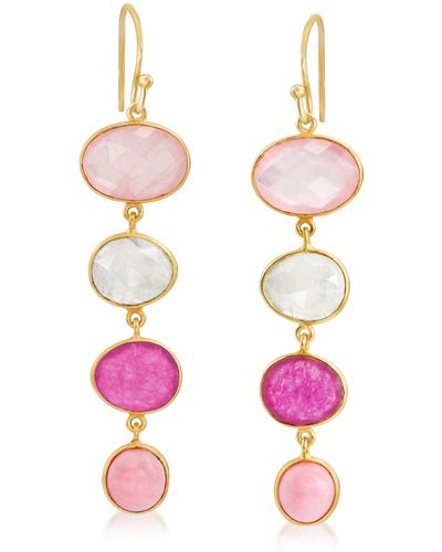 Ross-Simons Multi-gemstone Drop Earrings - Pink