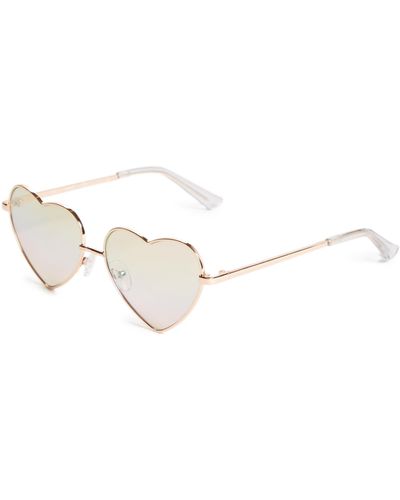 Guess Factory Girl's Pink Heart Sunglasses - White