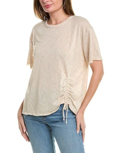 Project Social T Domenique Ruched Tie Textured T-shirt - Natural