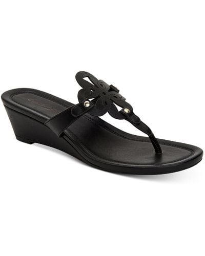 Charter Club Penelopee Slides Slip On Wedge Sandals - Black
