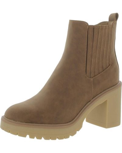 DV by Dolce Vita Jetta Faux Leather Lug Sole Ankle Boots - Brown