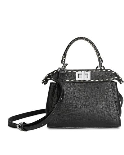 Tiffany & Fred Top-grain Leather Satchel/shoulder Bag - Black