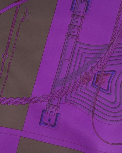 Hermès & Silk Printed Scarf 90cm X 90cm - Purple