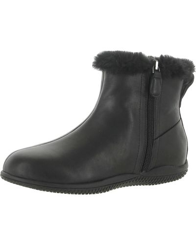 Softwalk Helena Bootie Leather Winter Boots - Black
