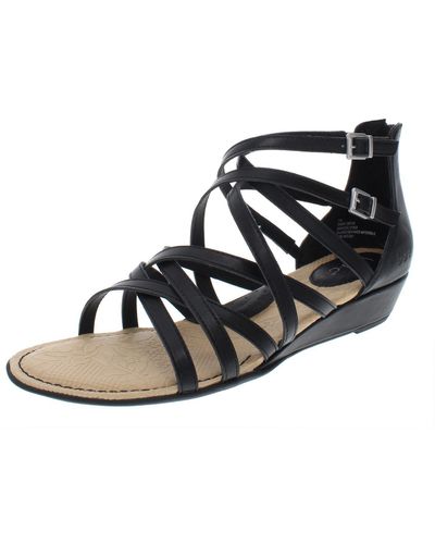 b.ø.c. Mimi Faux Leather Strappy Gladiator Sandals - Black