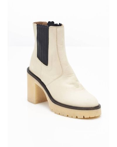 Free People Leather James Chelsea Boots - White
