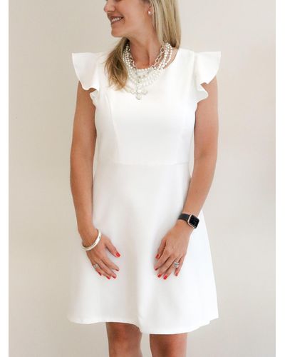 Molly Bracken Flutter Mini Dress - White