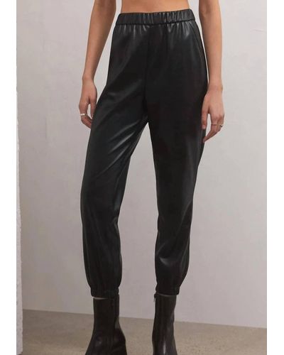 Z Supply Lenora Faux Leather jogger - Black