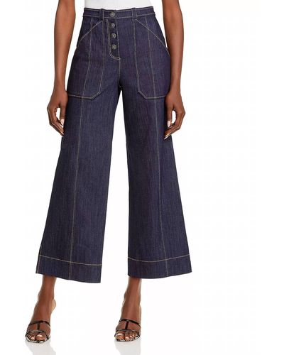 Cinq À Sept Benji Cropped Wide-leg Jeans In Indigo - Blue