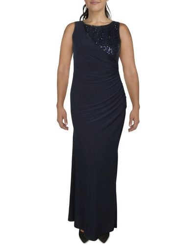 Jessica Howard Matte Jersey Sequined Evening Dress - Blue