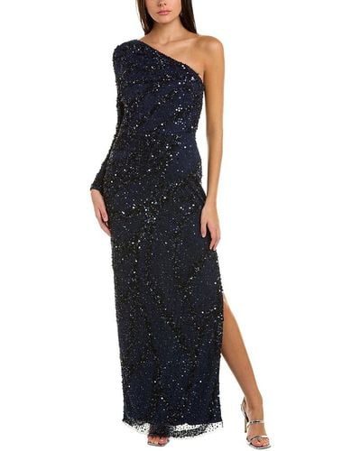 THEIA Evangeline Beaded Gown - Blue