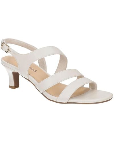Easy Street Como Faux Leather Strappy Slingback Sandals - White