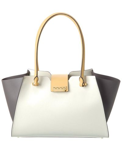 Zac Posen Eartha Medium Leather Tote - White