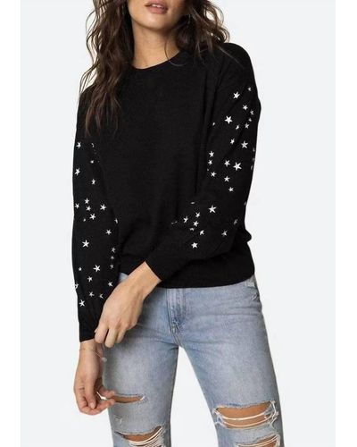 27milesmalibu Celeste Embroidered Star Pullover - Black