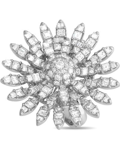 Non-Branded Lb Exclusive 18k Gold 4.20ct Diamond Sunflower Ring Alr-18330 - White