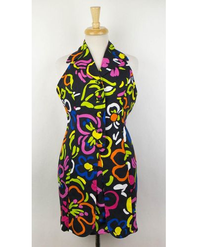 Moschino Couture X Jeremy Scott Floral Print Halter Neck Dress - Multicolor