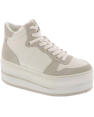 Steve Madden Brodie Leather Lifestyle High-top Sneakers - Natural